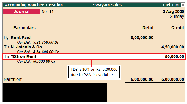 TDS (Tax Deducted At Source) using TallyERP9